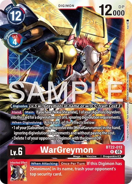 WarGreymon 「BT22-013」「EN」