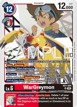 WarGreymon — AD-01: ADVANCED BOOSTER DIGIMON GENERATION #AD1-004 · Digimon