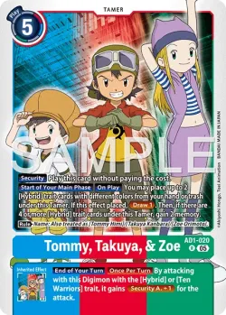 Tommy, Takuya, & Zoe — AD-01: ADVANCED BOOSTER DIGIMON GENERATION #AD1-020 · Digimon