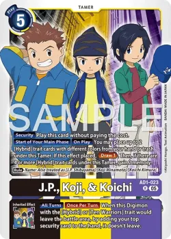 J.P., Koji, & Koichi — AD-01: ADVANCED BOOSTER DIGIMON GENERATION #AD1-023 · Digimon