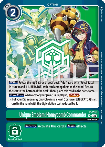 Unique Emblem: Honeycomb Commander 「P-230」「EN」