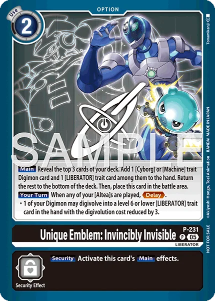 Unique Emblem: Invincibly Invisible 「P-231」「EN」