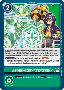 Unique Emblem: Honeycomb Commander 「P-230」「EN」