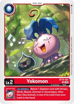 Yokomon — Box Promotion Pack: Exceed Apocalypse #BT15-001 · Digimon