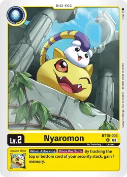 Nyaromon — Box Promotion Pack: Exceed Apocalypse #BT15-003 · Digimon