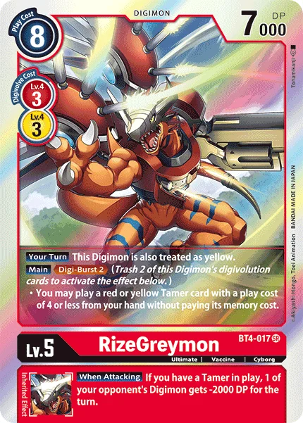 RizeGreymon 「BT4-017」「EN」