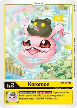 Koromon — Great Legend Pre-Release Pack #BT4-003 · Digimon