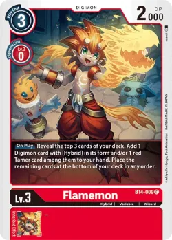 Flamemon — BT-04: Booster Great Legend #BT4-009 · Digimon