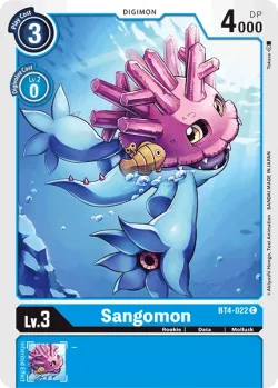 Sangomon — BT-04: Booster Great Legend #BT4-022 · Digimon