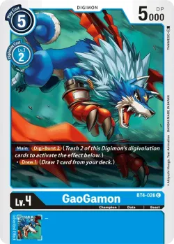 Gaogamon — BT-04: Booster Great Legend #BT4-026 · Digimon