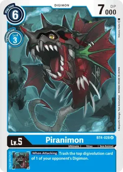 Piranimon — Great Legend Pre-Release Pack #BT4-028 · Digimon