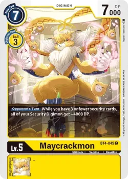 Maycrackmon — BT-04: Booster Great Legend #BT4-045 · Digimon