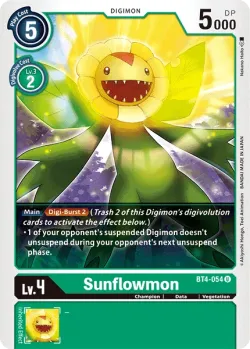 Sunflowmon — Great Legend Pre-Release Pack #BT4-054 · Digimon