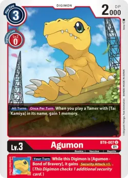 Agumon — Double Diamond Pre-Release Pack #BT6-007 · Digimon