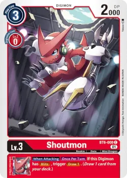 Shoutmon — BT-06: Booster Double Diamond #BT6-008 · Digimon