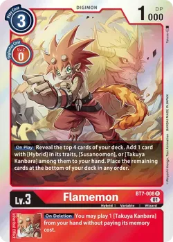 Flamemon — Next Adventure Pre-Release Pack #BT7-008 · Digimon