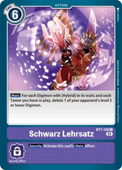 Schwarz Lehrsatz 「BT7-108」「EN」