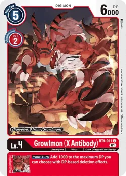 Growlmon (X Antibody) — BT-09: Booster X Record #BT9-011 · Digimon