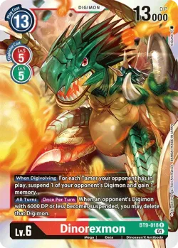 Dinorexmon — X Record Pre-Release Pack #BT9-018 · Digimon