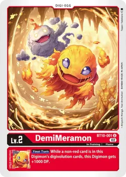 DemiMeramon — Xros Encounter Pre-Release Pack #BT10-001 · Digimon