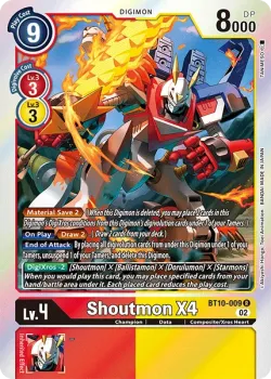 Shoutmon X4 — Xros Encounter Pre-Release Pack #BT10-009 · Digimon
