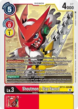 Shoutmon + Star Sword — BT-11: Booster Dimensional Phase #BT11-009 · Digimon