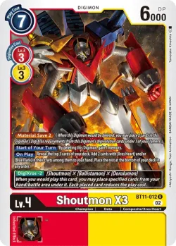 Shoutmon X3 — Dimensional Phase Pre-Release Pack #BT11-012 · Digimon