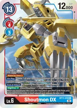 Shoutmon DX — Dimensional Phase Pre-Release Pack #BT11-018 · Digimon