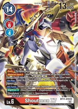 Shoutmon X7 — BT-11: Booster Dimensional Phase #BT11-019 · Digimon