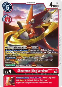 Shoutmon (King Version) — Across Time Pre-Release Pack #BT12-011 · Digimon