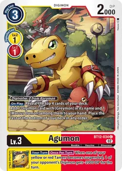Agumon — Official Tournament Pack Vol. 13: Winner Pack #BT12-034 · Digimon