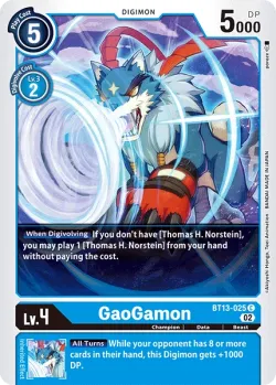 Gaogamon — BT-13: Booster Versus Royal Knights #BT13-025 · Digimon