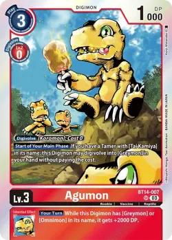 Agumon — BT-14: Booster Blast Ace #BT14-007 · Digimon