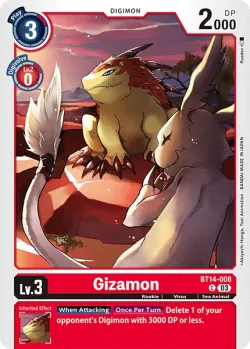 Gizamon — BT-14: Booster Blast Ace #BT14-008 · Digimon