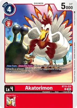 Akatorimon — BT-15: Booster Exceed Apocalypse #BT15-010 · Digimon