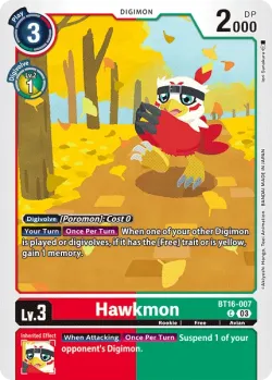 Hawkmon — BT-16: Booster Beginning Observer #BT16-007 · Digimon