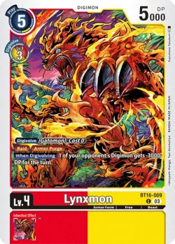 Lynxmon — BT-16: Booster Beginning Observer #BT16-009 · Digimon