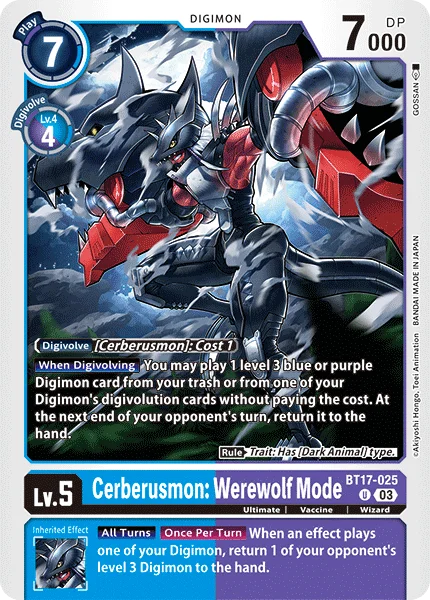 Cerberusmon: Werewolf Mode 「BT17-025」「EN」