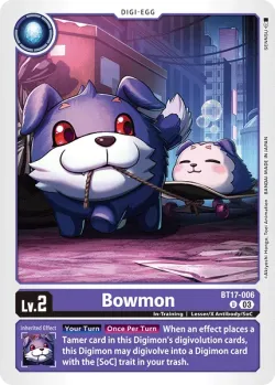 Bowmon — Pre-Release Pack Secret Crisis #BT17-006 · Digimon