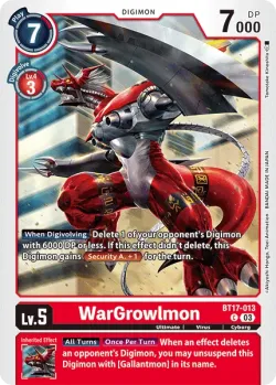 WarGrowlmon — BT-17: Booster Secret Crisis #BT17-013 · Digimon