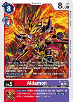 Aldamon — BT-17: Booster Secret Crisis #BT17-014 · Digimon
