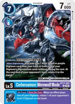 Cerberusmon: Werewolf Mode — Pre-Release Pack Secret Crisis #BT17-025 · Digimon