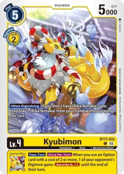 Kyubimon — BT-17: Booster Secret Crisis #BT17-032 · Digimon
