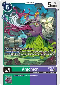 Argomon — BT-17: Booster Secret Crisis #BT17-045 · Digimon