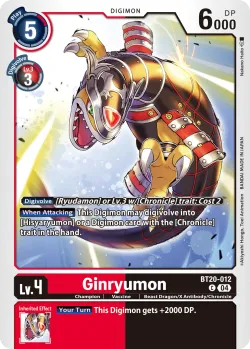 Ginryumon — BT-20: Booster Over the X #BT20-012 · Digimon