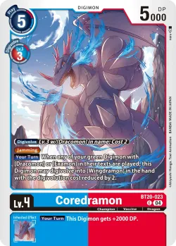 Coredramon — BT-20: Booster Over the X #BT20-023 · Digimon