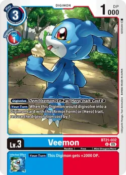 Veemon — BT-21: BOOSTER WORLD CONVERGENCE #BT21-032 · Digimon