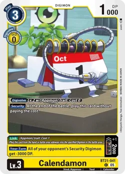 Calendamon — BT-21: BOOSTER WORLD CONVERGENCE #BT21-041 · Digimon