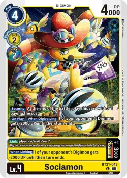 Sociamon — BT-21: BOOSTER WORLD CONVERGENCE #BT21-043 · Digimon