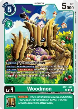 Woodmon — BT-21: BOOSTER WORLD CONVERGENCE #BT21-049 · Digimon